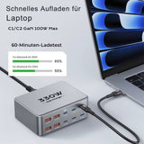 330W GaN 10-Port Desktop-Ladegerät mit LED-Schnellladegerät