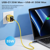 ASOMETECH 35W GaN USB-C Schnellladegerät mit LED-Display (2-Port)