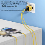 ASOMETECH 35W GaN USB-C Schnellladegerät mit LED-Display (2-Port)