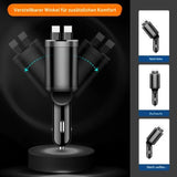 5-in-1 Autoladegerät mit einziehbaren Kabel