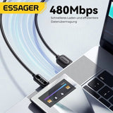 Essager 100W USB-A auf USB-C Schnellladekabel mit LED-Digitalanzeige (6A)