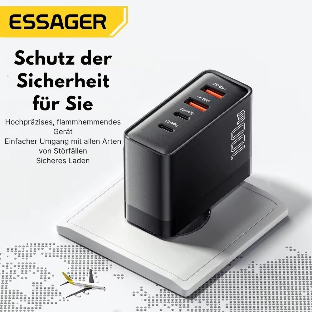 Essager 100W GaN USB-C Schnellladegerät (4-Port Desktop)