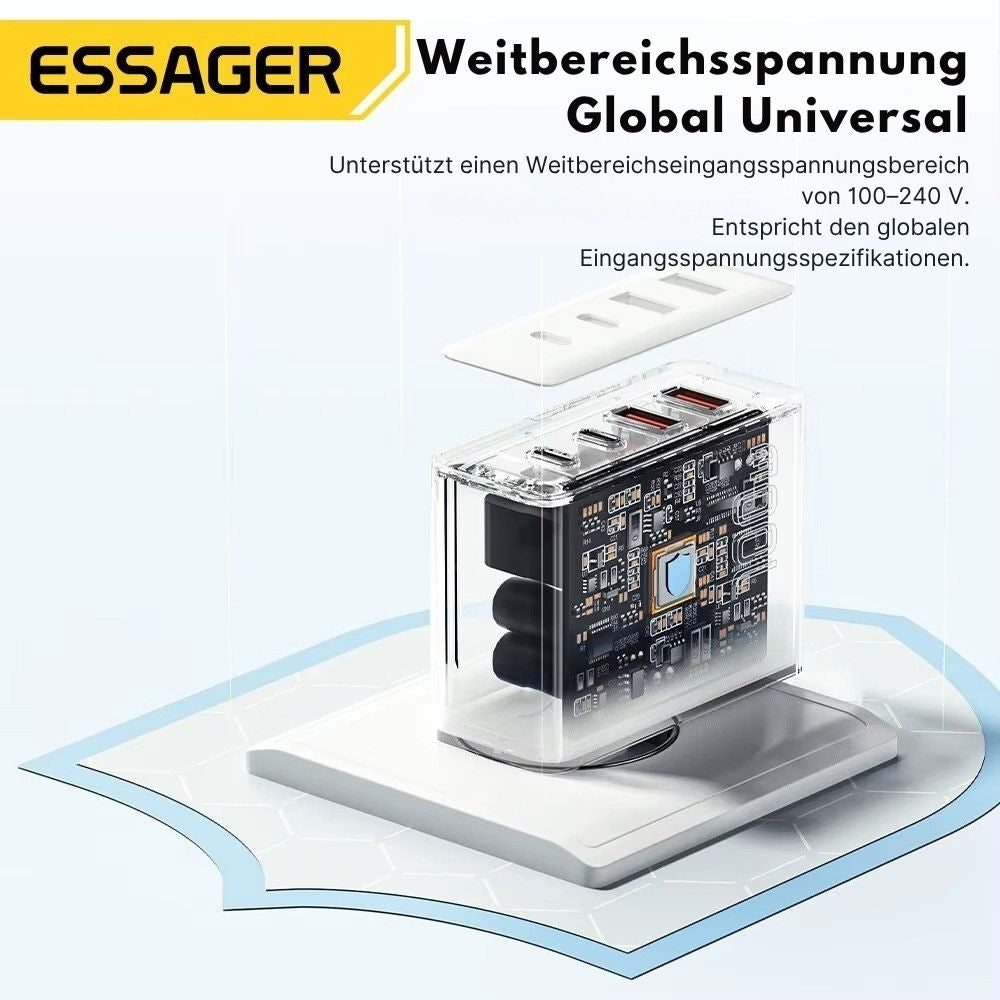 Essager 100W GaN USB-C Schnellladegerät (4-Port Desktop)