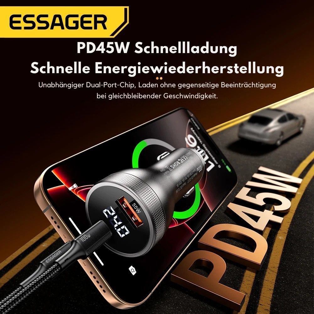Essager 100W Autoladegerät mit USB-C PD 45W & USB