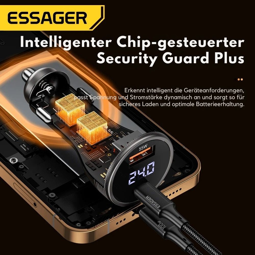 Essager 100W Autoladegerät mit USB-C PD 45W & USB