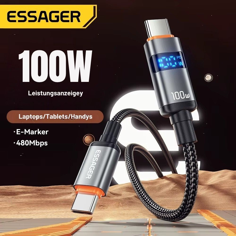 Essager 100W USB-C auf USB-C Schnellladekabel