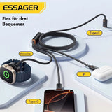 Essager 3-in-1 USB-C 100W Schnellladekabel