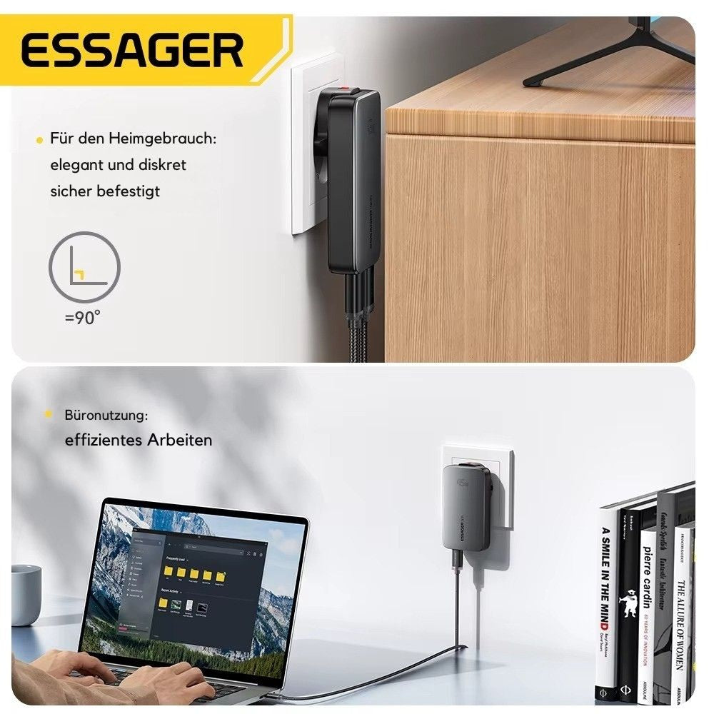 Essager 45W GaN Ultradünnes USB-C Schnellladegerät