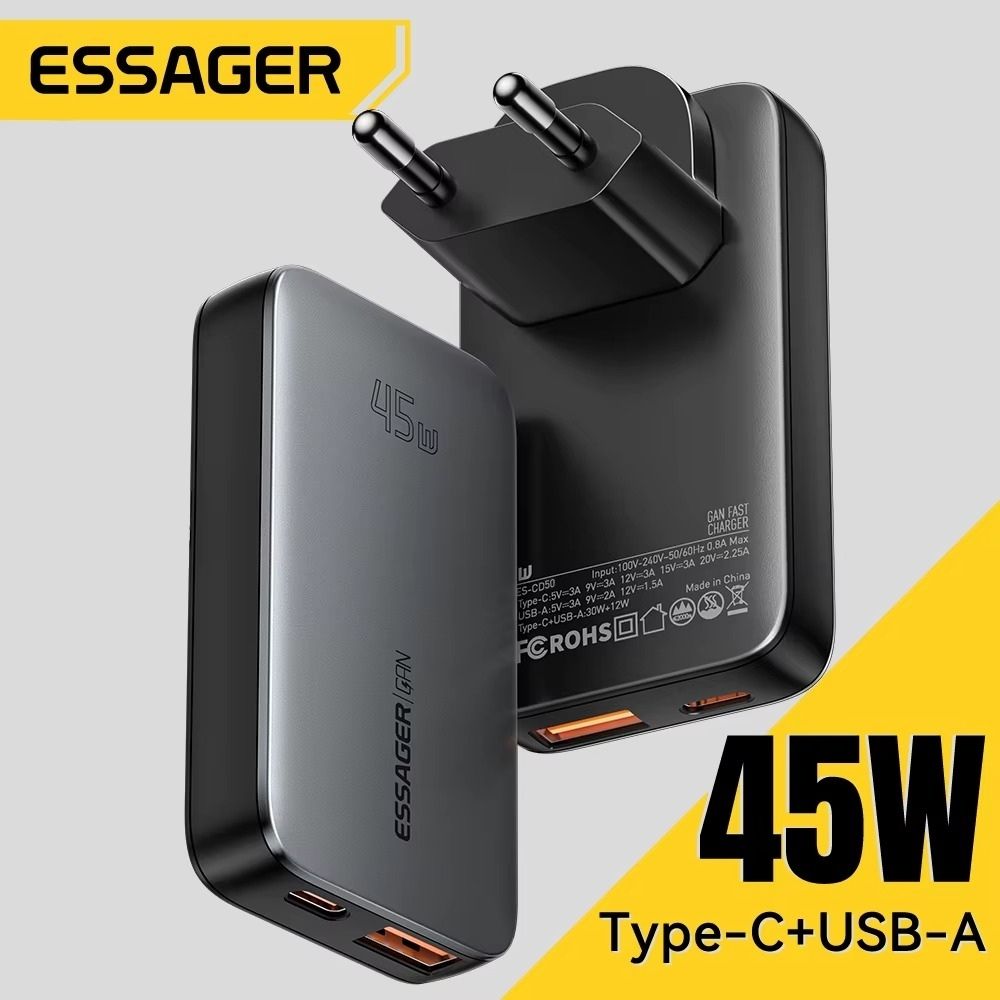Essager 45W GaN Ultradünnes USB-C Schnellladegerät