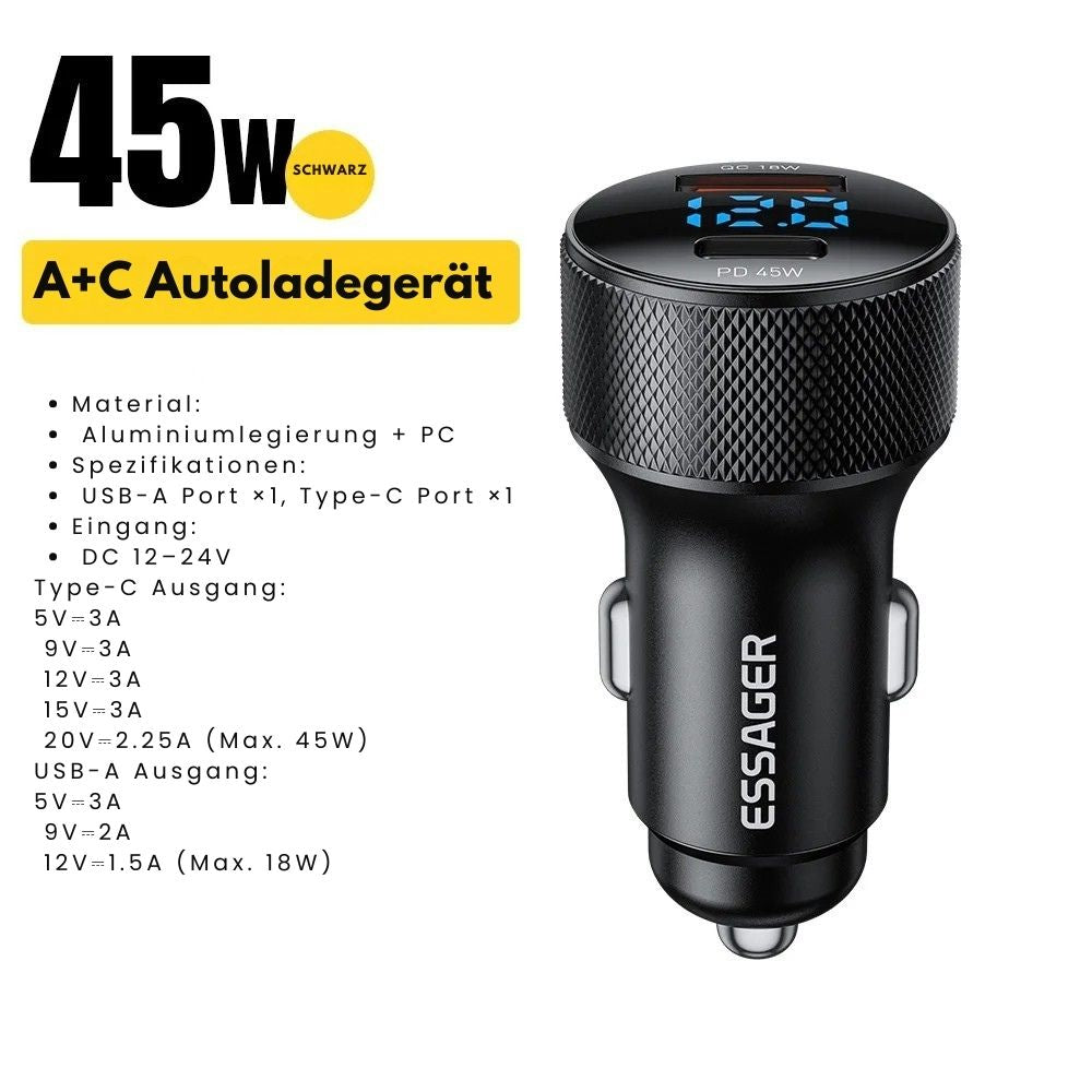 Essager 45W USB-C Autoladegerät