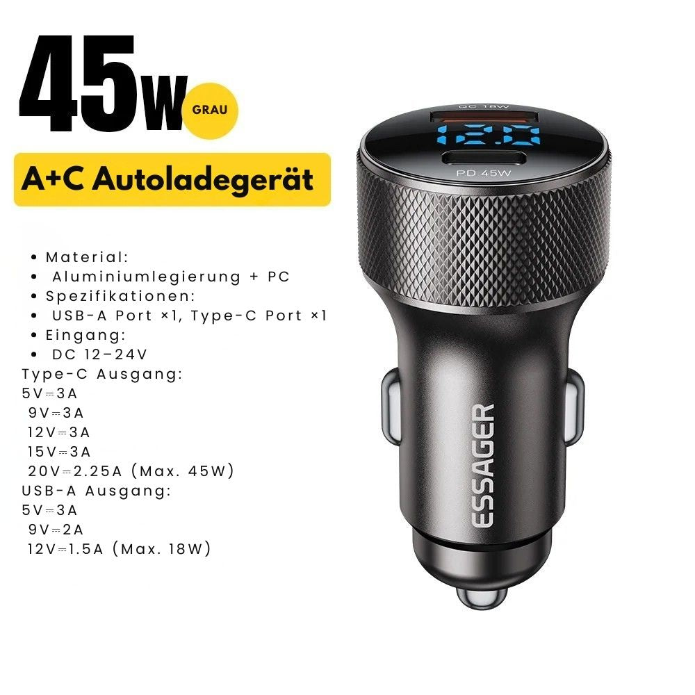 Essager 45W USB-C Autoladegerät
