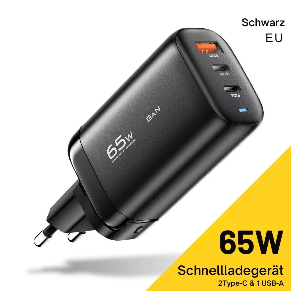Essager 65W GaN USB-C Schnellladegerät (3-Port)