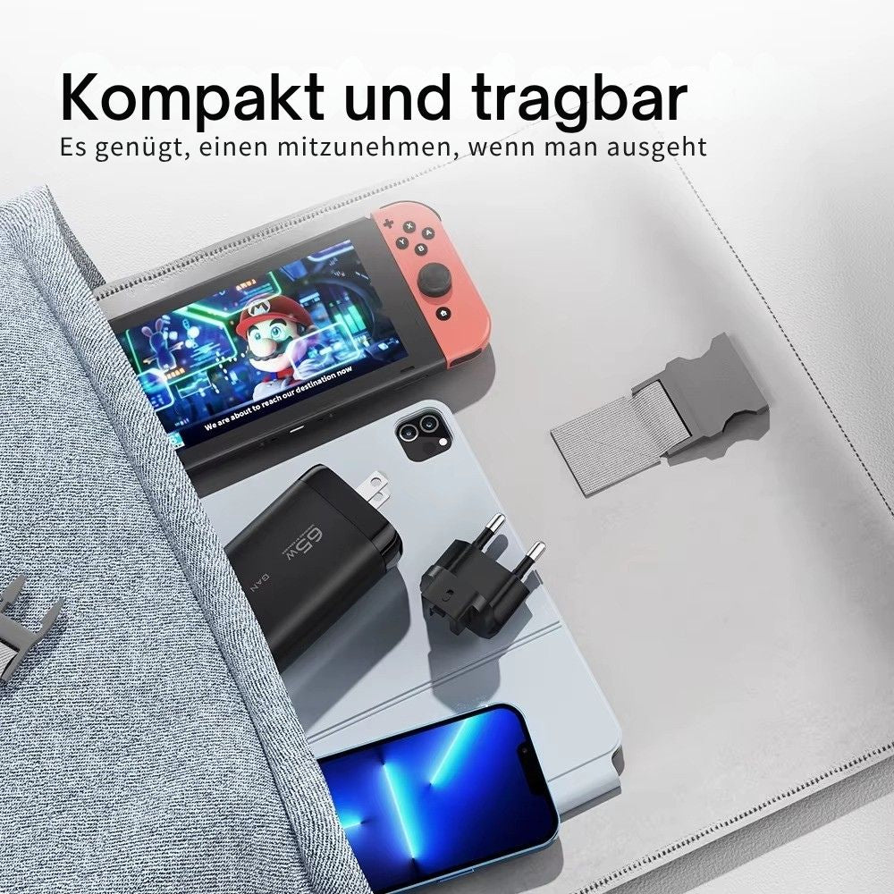 Essager 65W GaN USB-C Schnellladegerät (3-Port)