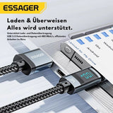 Essager 7A USB-C Ladekabel 100W mit LED-Anzeige – USB-A auf USB-C, 1m/2m