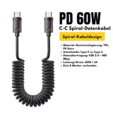 Essager Auto-Feder USB-C zu USB-C Kabel – 100W PD