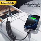 Essager Auto-Feder USB-C zu USB-C Kabel – 100W PD