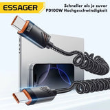 Essager Auto-Feder USB-C zu USB-C Kabel – 100W PD