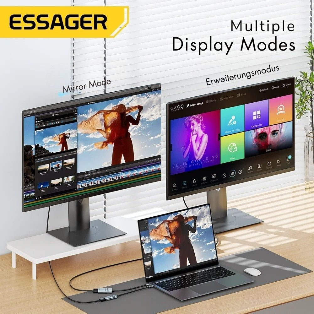 Essager USB-C-zu-HDMI Adapter – 8K@60Hz / 4K@120Hz Kabelkonverter (1.2 m)