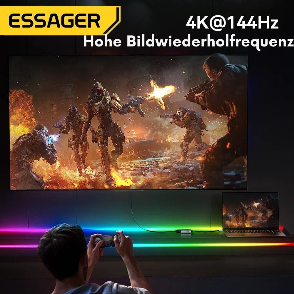 Essager USB-C-zu-HDMI Adapter – 8K@60Hz / 4K@120Hz Kabelkonverter (1.2 m)