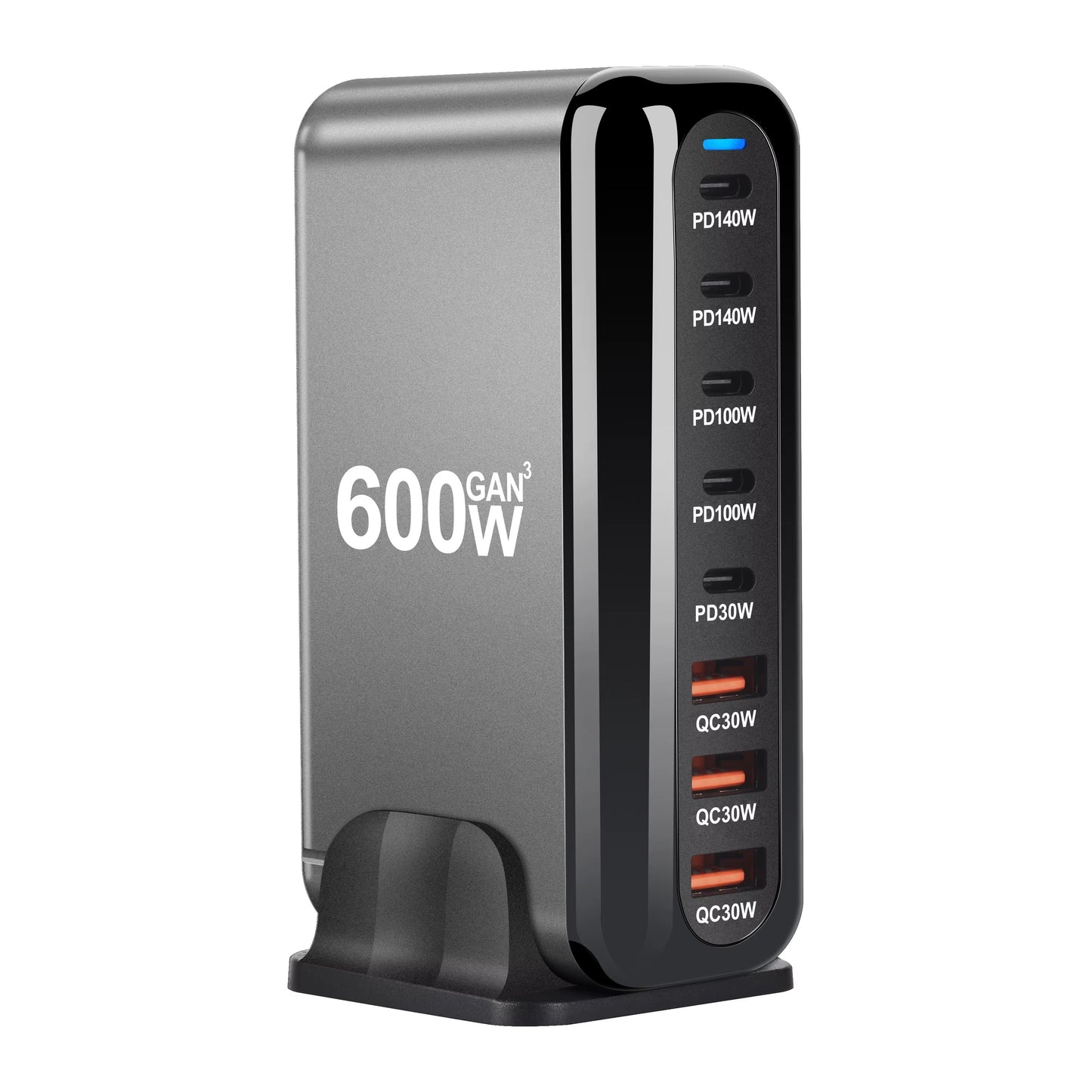 600W GaN 8-Port Desktop-Ladegerät – Schnellladen