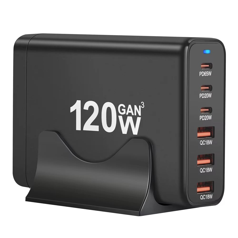 120W GaN 6-Port USB-C Schnellladegerät