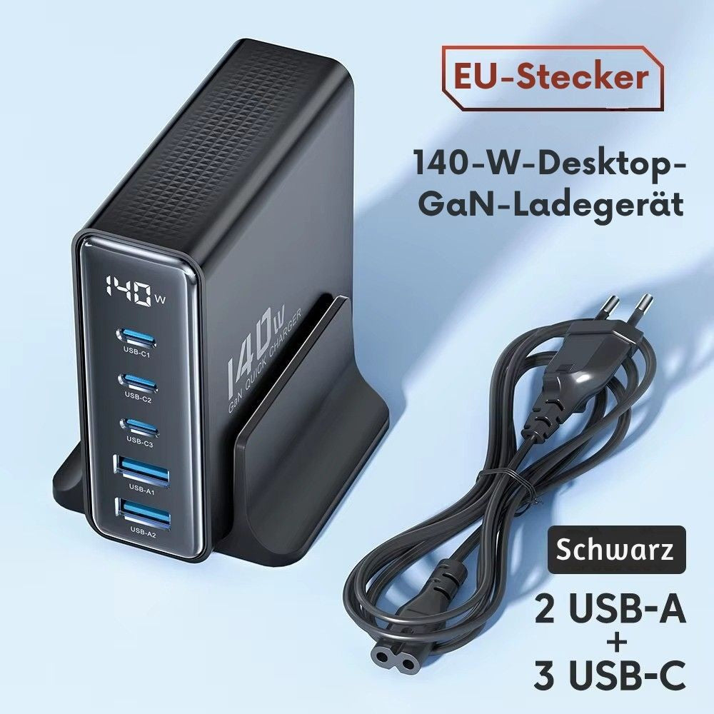 140W Toocki GaN 5-in-1 Desktop-Ladegerät mit LED