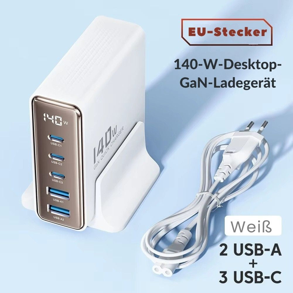 140W Toocki GaN 5-in-1 Desktop-Ladegerät mit LED