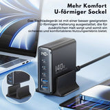 140W Toocki GaN 5-in-1 Desktop-Ladegerät mit LED