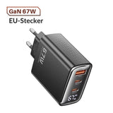 Toocki 67W GaN USB-C Schnellladegerät mit LED-Display (3-Port)