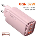 Toocki 67W GaN USB-C Schnellladegerät mit LED-Display (3-Port)