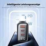 Toocki 67W GaN USB-C Schnellladegerät mit LED-Display (3-Port)