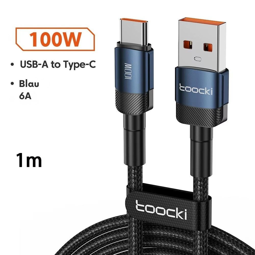 Toocki 6A USB-A auf USB-C 100W Schnellladekabel – Ladekabel & Datenkabel