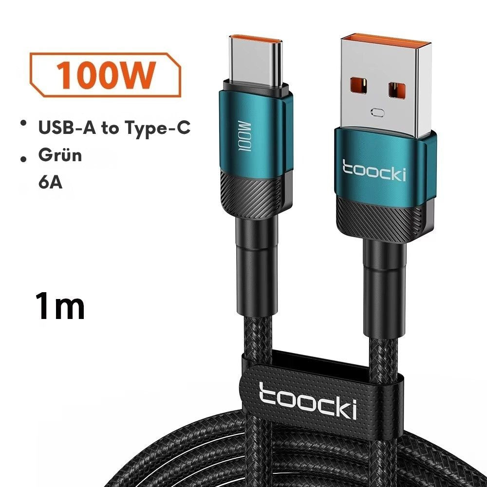 Toocki 6A USB-A auf USB-C 100W Schnellladekabel – Ladekabel & Datenkabel