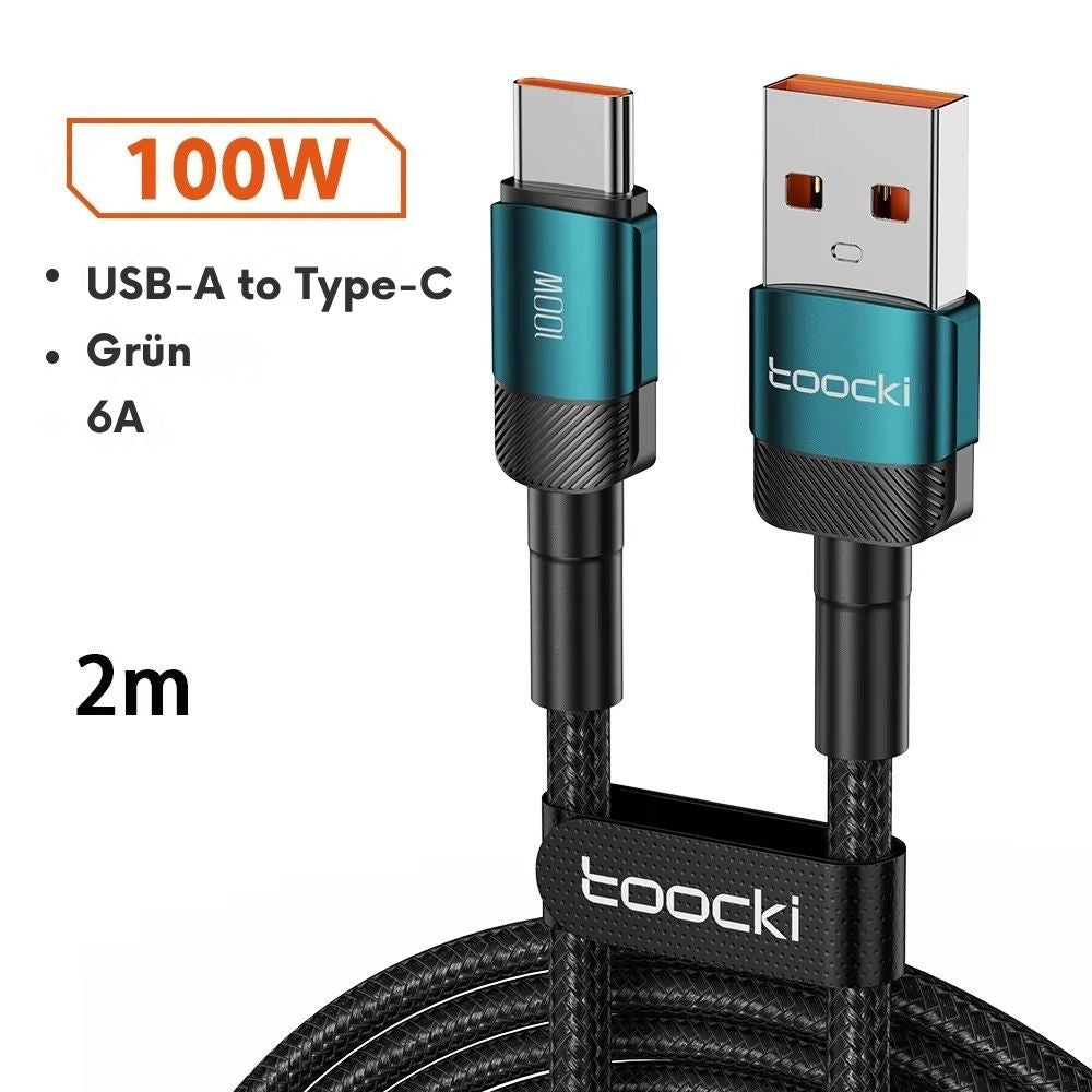 Toocki 6A USB-A auf USB-C 100W Schnellladekabel – Ladekabel & Datenkabel