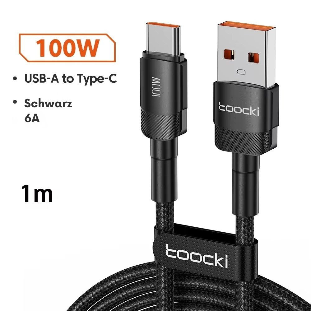 Toocki 6A USB-A auf USB-C 100W Schnellladekabel – Ladekabel & Datenkabel