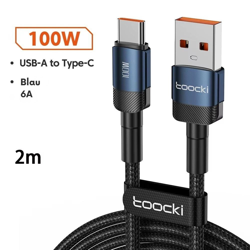 Toocki 6A USB-A auf USB-C 100W Schnellladekabel – Ladekabel & Datenkabel