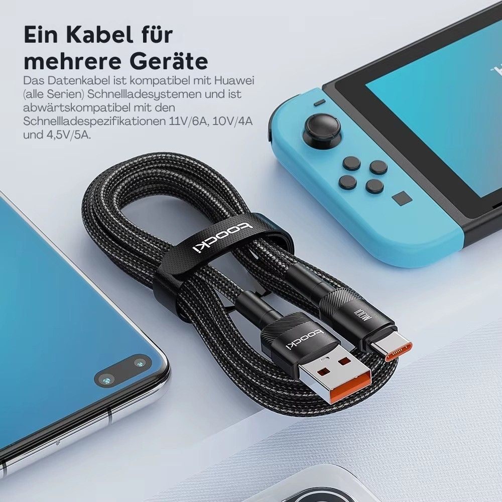 Toocki 6A USB-A auf USB-C 100W Schnellladekabel – Ladekabel & Datenkabel