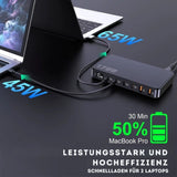 175W GaN 6-Port Desktop-Ladegerät mit LED-Schnellladegerät