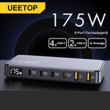 175W GaN 6-Port Desktop-Ladegerät mit LED-Schnellladegerät
