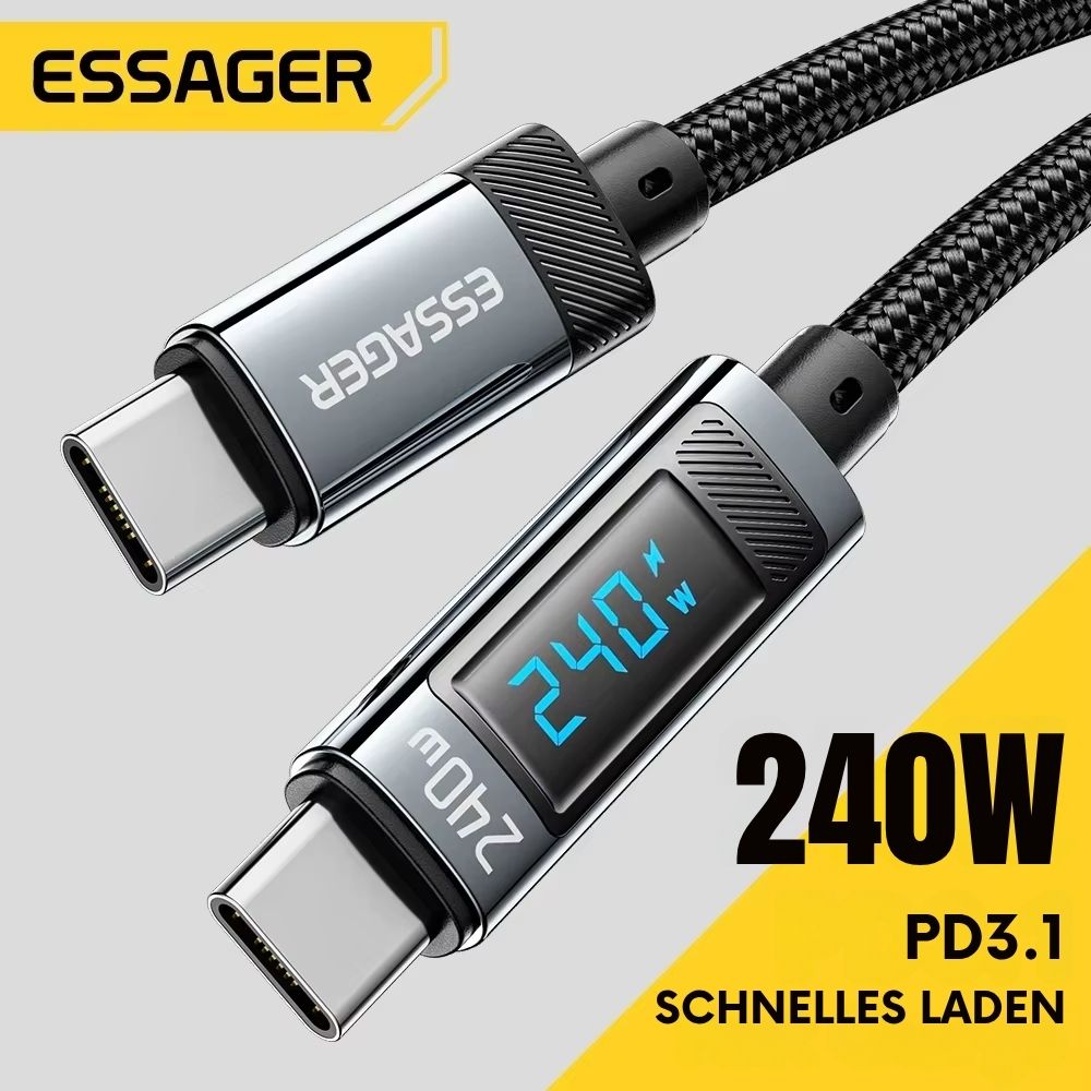 Essager 240W USB-C auf USB-C Kabel PD3.1 mit LED-Anzeige