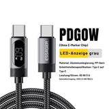 Essager 100W USB-C auf USB-C Kabel mit Digitalanzeige