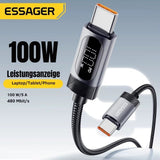 Essager 100W USB-C auf USB-C Kabel mit Digitalanzeige